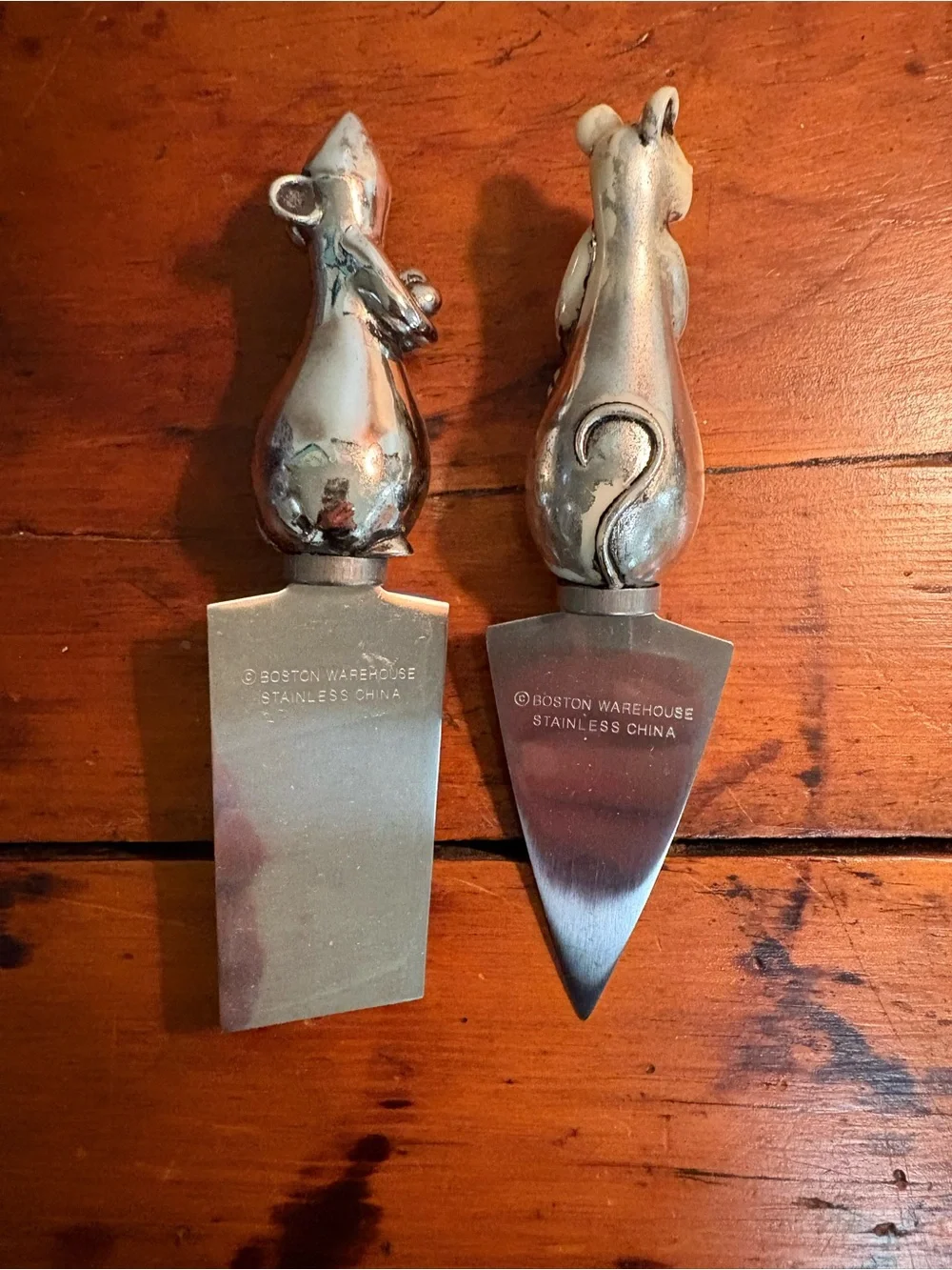 Boston Warehouse stainless Steel Mouse Cheese Knife Set 2